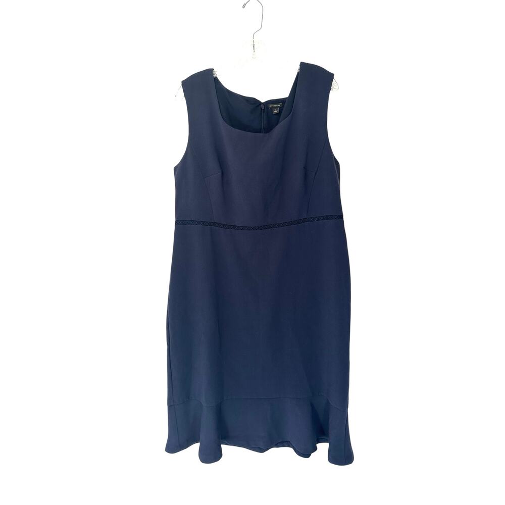Ann Taylor Dress Navy Blue Plus Sleeveless Office Work Career Business Size‎ 16